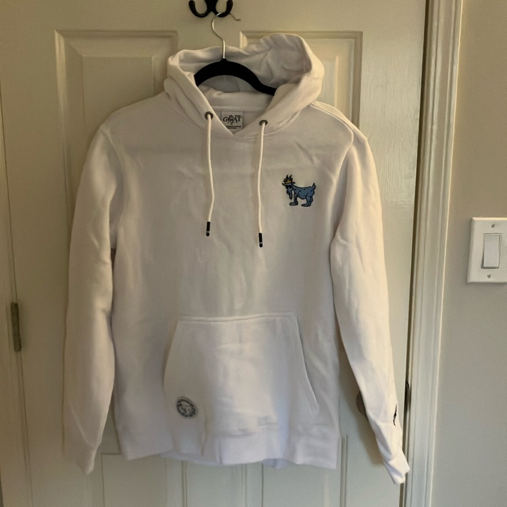 GOAT brand white hoodie
